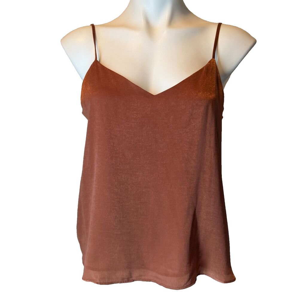 Evereve Allison Joy Amie Hammered Satin Cami Pink M NWT Y2K Fairy Boho Glam